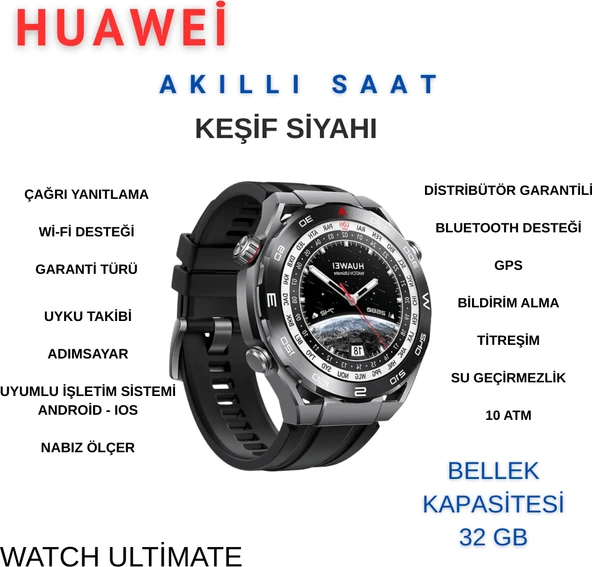 Huawei Watch Ultimate - Keşif Siyahı ürün görseli 1