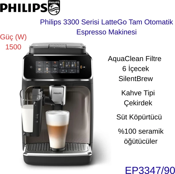 Philips 3300 Serisi Lattego Tam Otomatik Espresso Makinesi, (EP3347/90) +  Phılıps  Ekmek Kızartma Makinesi Hediye ürün görseli 1