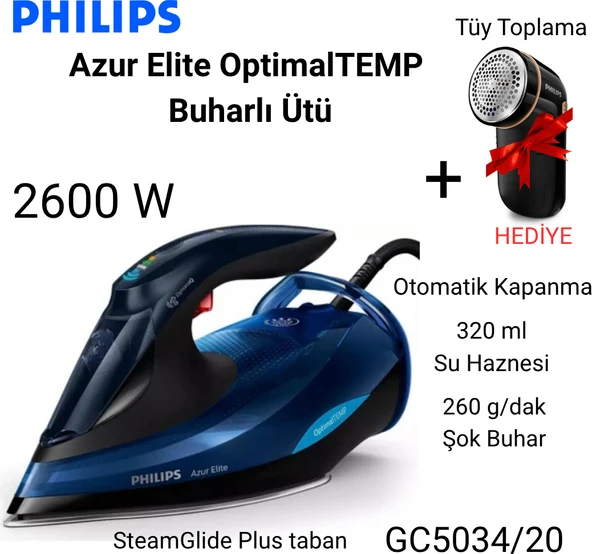 Philips GC5034/20 Ultra Premium Azur Elite Buharlı Ütü 2600W ürün görseli 1