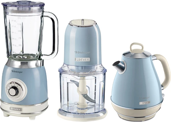 Ariete Vintage Mavi Cam Blender-Rondo ve 1.7 Litre Kettle Seti ürün görseli 1