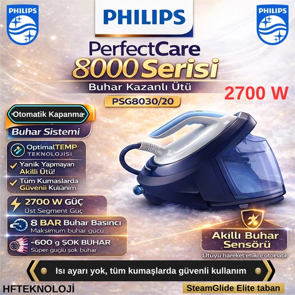 Philips  Perfectcare 8000 Series 2700 W Buhar Kazanlı Ütü ürün görseli 1