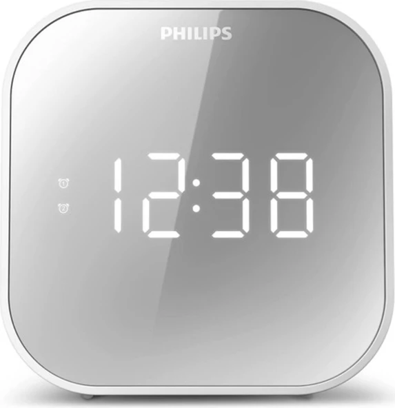 Philips TAR4406/12 Alarmlı Saatli Radyo Geniş Ekranlı Beyaz Plastik Tasarım ile Kullanışlı Özellikler ürün görseli 1
