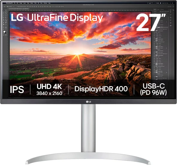 Lg 27UP850K-W UHD 4K 27" 5ms 60Hz IPS Ekranlı Monitör USB Type-C Monitör ürün görseli 1