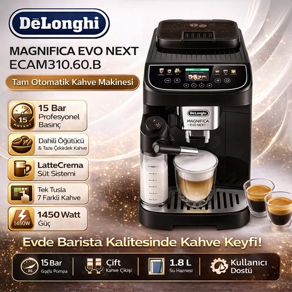 Delonghi  Evo,  Next Tam Otomatik Magnifica Espresso Kahve Makinesi + Xiaomi  Akıllı Baskül Hediye ürün görseli 1