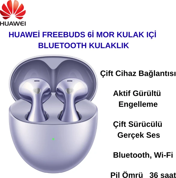 Huawei Freebuds 6 Anc Mor Kulak Içi Bluetooth Kulaklık ürün görseli 1