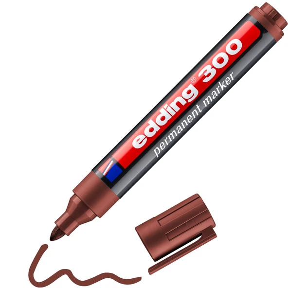 Edding Markör Permanent Kalem Yuvarlak Uçlu 1.5-3 Mm Kahverengi 300 (10 Lu Paket) ürün görseli 1