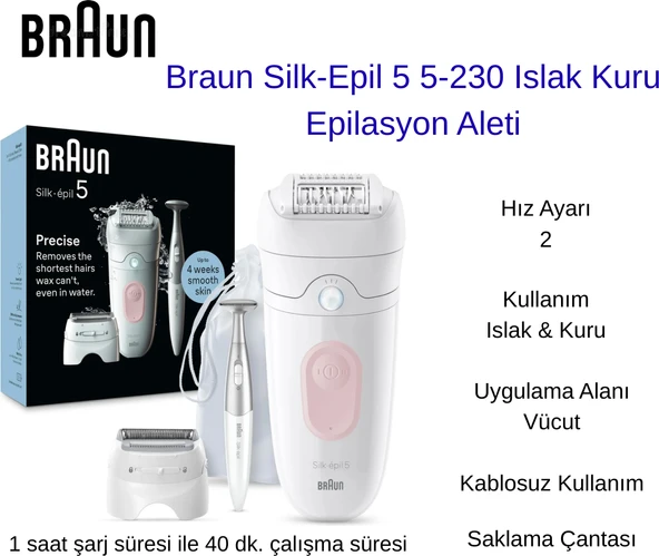 Braun Silk-Epil 5 5-230 Islak Kuru Epilasyon Aleti ürün görseli 1