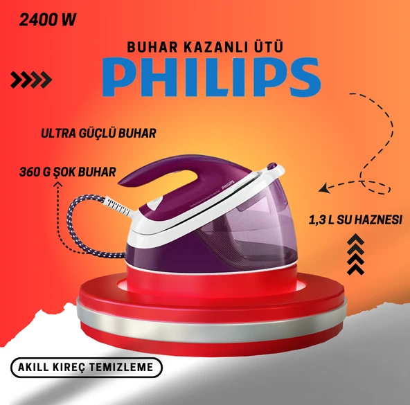 Philips PerfectCare Compact Essential GC6842/30 2400 W Buhar Kazanlı Ütü+Phılıps Oneblade Tıraş Mak. Hediye ürün görseli 1