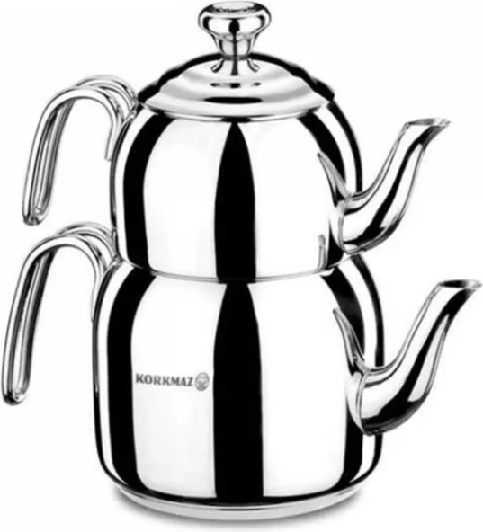 Korkmaz A056 Droppa Midi Çaydanlık Takımı 0.7 Lt 1.6 Lt Paslanmaz Çelik Ergonomik Sap ürün görseli 1