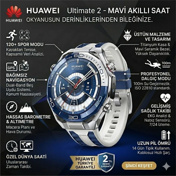 Huawei  Watch Ultimate 2 Akıllı Saat Mavi ürün görseli 1