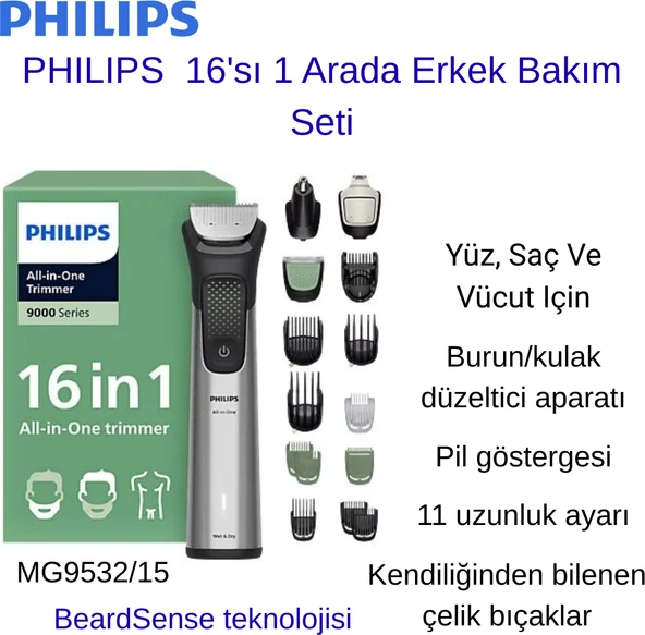 Philips 9000 Serisi MG9532/15 16'sı 1 Arada Erkek Bakım Kiti ürün görseli 1
