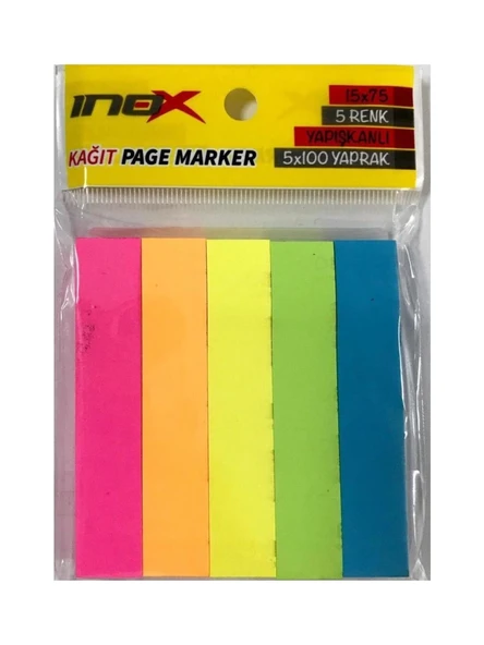 İnox Yapışkanlı Kağıt Page Marker 15X75Mm 5 Renk 100 ürün görseli 1