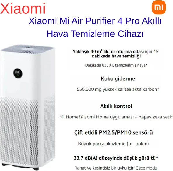 Xiaomi Mi Air Purifier 4 Pro Akıllı Hava Temizleme Cihazı ürün görseli 1