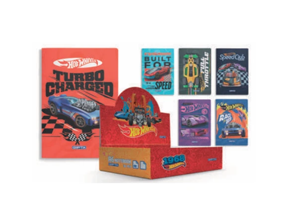 Gıpta Not Defteri Karton Kapak A6 Küçük Boy Hot Wheels Çizgili 5443 ( 36 Lı Stand ) ürün görseli 1