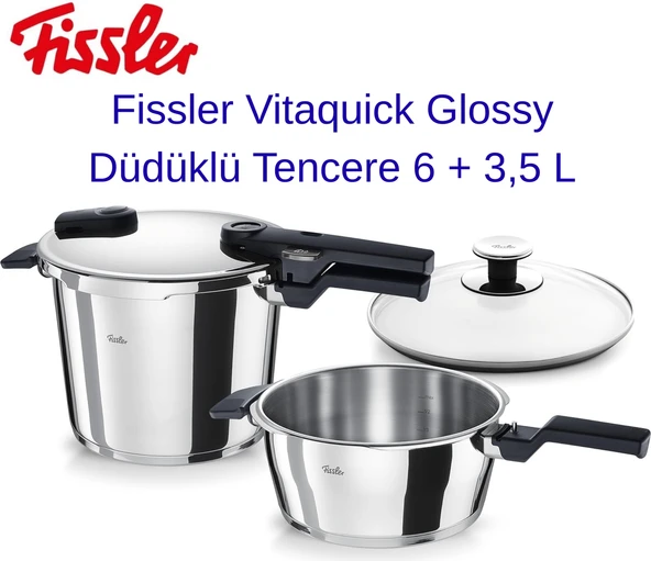 Fissler  Glossy Düdüklü Tencere 6 + 3,5 L +  Dijital Hassas Mutfak Tartısı  Hediye ürün görseli 1