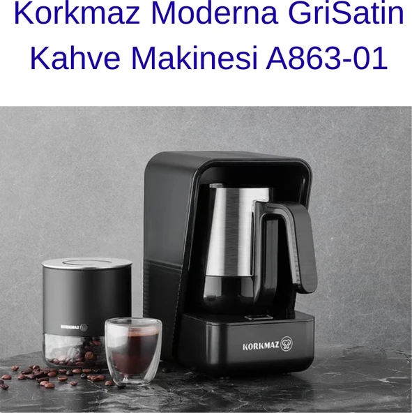 Korkmaz Moderna Kahve Makinesi Gri/satin ürün görseli 1