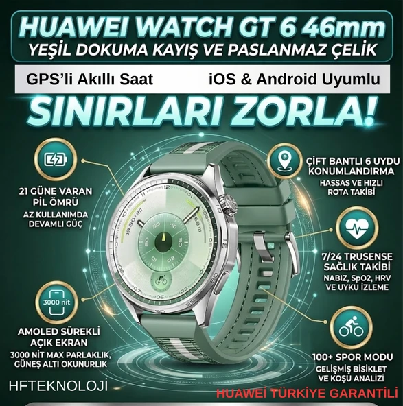 Huawei  Watch Gt 6 Akıllı Saat, 1.47'' Ekran, 21 Güne Varan Pil Ömrü, Gps’li Akıllı Saat,ios & Android Uyumlu ürün görseli 1