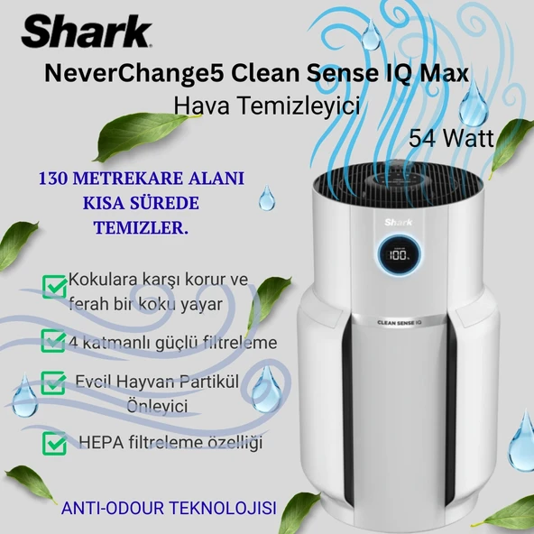 Shark 130m2 Neverchange Clean Sense Iq Hava Temizleyicisi Max + Xiaomiakillı Baskülhediye ürün görseli 1