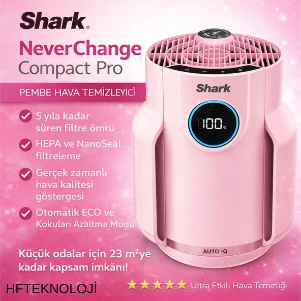 Shark Never Compact Pro Hava Temizleyici - Pembe + Dijital Mutfak Tartısı HEDİYE ürün görseli 1