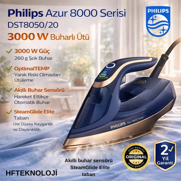 Philips Azur 8000 Serisi  3000 W Buharlı Ütü ürün görseli 1