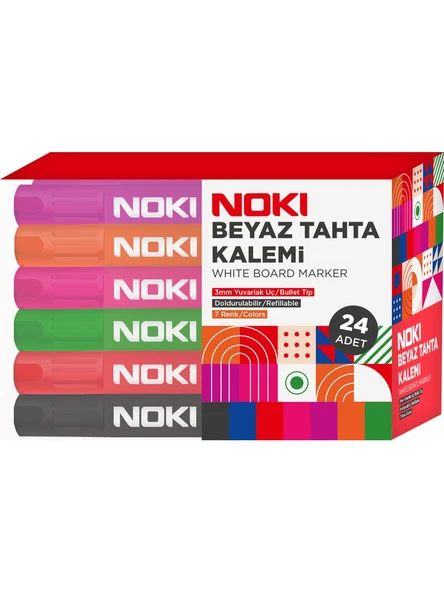 Noki Beyaz Tahta Kalemi 24 Lü Karışık Renk Pet ürün görseli 1