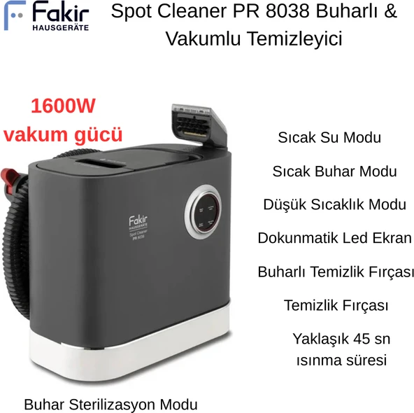Fakir Spot Cleaner Pr 8038 Buharlı & Vakumlu Temizleyici ürün görseli 1