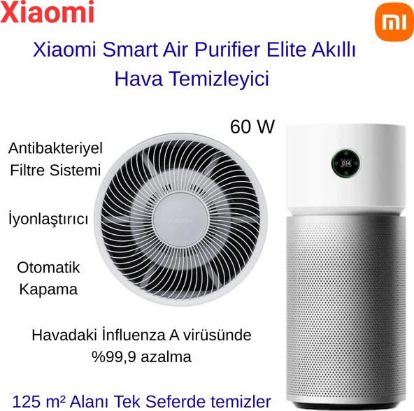 Xiaomi Smart Air Purifier Elite Akıllı Hava Temizleyici + Xiaomi Baskül Hediye ürün görseli 1
