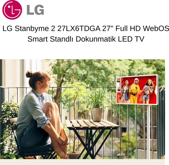 Lg Stanbyme 2 27LX6TDGA 27" 70 Ekran Webos Smart Dokunmatik Taşınabilir LED Tv ürün görseli 1