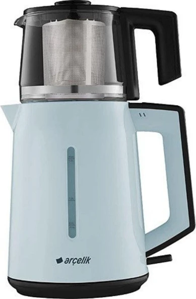 Arçelik  cm 3940 M Mavi 1800 W Cam Demlikli Çay Makinesi 0-250 L 2-3 L Elektrikli Çaydanlık Cam Mavi P ürün görseli 1