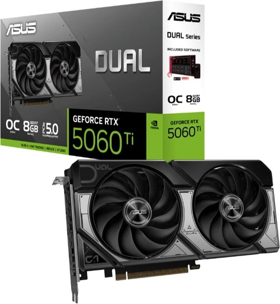 Asus Geforce DUAL-RTX5060TI-O8G 8gb Gddr7 128BIT 1xhdmı 3xdp Ekran Kartı ürün görseli 1