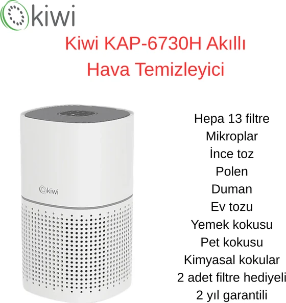 Kiwi KAP-6730H Akıllı Hava Temizleyici+2 Adet Filtre Hediyeli ürün görseli 1