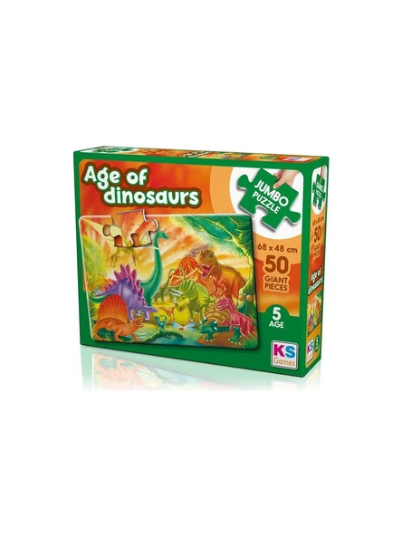 Ks Games Puzzle The Age Of Dinosaurs Jumbo Puzzle 50 Parça Jp 31012 ürün görseli 1