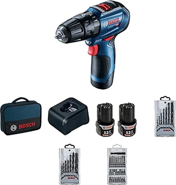 Bosch Professional Gsb 12V-30 Akülü Darbeli Delme Vidalama Makinesi + 39 Parça Vidalama Seti 12 Volt ürün görseli 1
