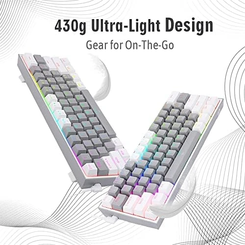 Redragon K617-RGB 16,8 Milyon Rgb Aydınlatma, Red Switch Fizz%60 Q Türkçe Kablolu Mekanik Oyuncu Klavyesi Gri Beyaz ürün görseli 1