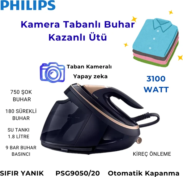 Philips Perfectcare Kumaşı Tanıyan Kamerası ile Güçlü 3100 W Buhar Kazanlı Ütü + Hassas Mutfak Tartısı Hediye ürün görseli 1