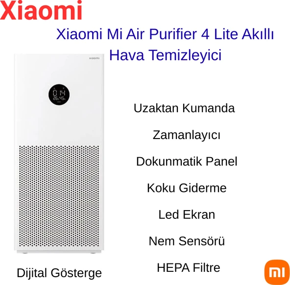 Xiaomi Mi Air Purifier 4 Lite Akıllı Hava Temizleyici ürün görseli 1