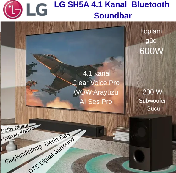 Lg SH5A 4.1 Kanal 600 W Soundbar ürün görseli 1