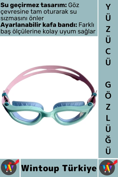 #Gözlük Konforlu Silikon Su Sızdırmaz Buğu Önleyici Çok Şık Ayarlanabilir Deniz Havuz Yüzücü Gözlüğü ürün görseli 1