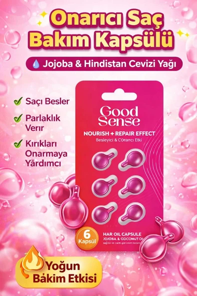 Jojoba & Hindistan Cevizi Yağlı Saç Bakım Kapsülü 6’lı Onarıcı Parlaklık Veren Saç Serumu ürün görseli 1