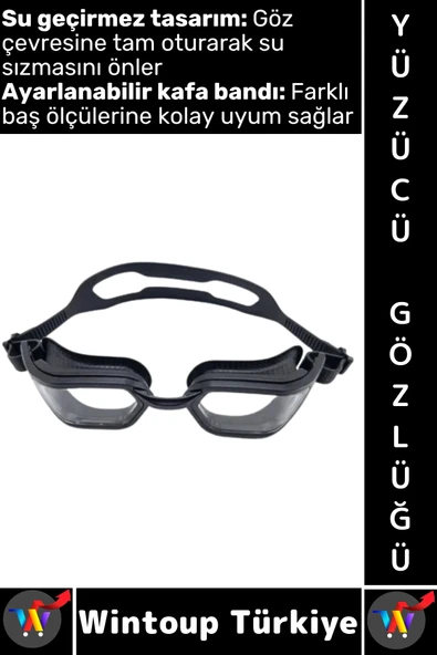 #Gözlük Yetişkin Çocuk Su Sızdırmaz Buğu Önleyici Lens Şık Ayarlanabilir Deniz Havuz Yüzücü Gözlüğü ürün görseli 1
