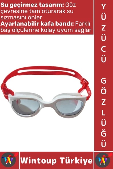 #Gözlük Ergonomik Konforlu Silikon Su Geçirmez Buğu Önleyen Ayarlanabilir Deniz Havuz Yüzücü Gözlüğü ürün görseli 1