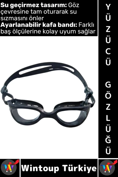 #Gözlük Ergonomik Konforlu Silikon Su Geçirmez Buğu Önleyen Ayarlanabilir Deniz Havuz Yüzücü Gözlüğü ürün görseli 1