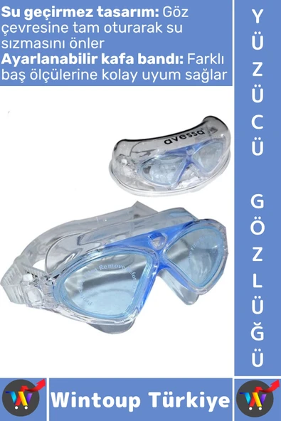 #Gözlük Ergonomik Konforlu Su Geçirmez Buğu Önleyici Ayarlanabilir Şık Çocuk Yetişkin Yüzücü Gözlüğü ürün görseli 1