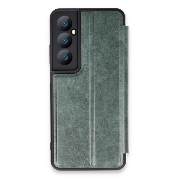 Realme C65 Kılıf Flip Cover - Koyu Yeşil ürün görseli 1