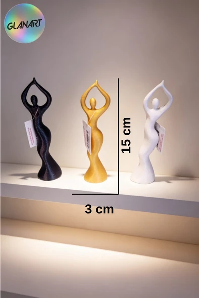 3 boyutlu dans eden kadın figürü ( 3D filament ) 3 lü set ürün görseli 1