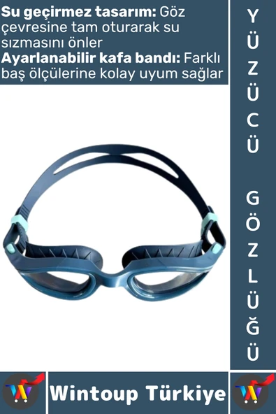 #Gözlük Konforlu Silikon Su Sızdırmaz Buğu Önleyici Çok Şık Ayarlanabilir Deniz Havuz Yüzücü Gözlüğü ürün görseli 1