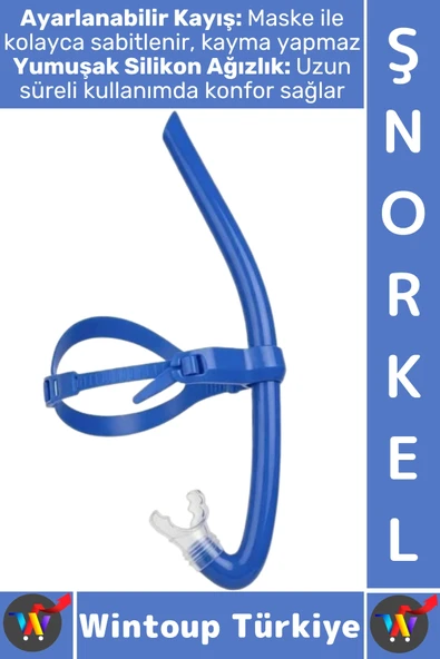 #Şnorkel Konforlu Yüksek Görüş Açı Havuz Deniz Yüzme Eğitim Ayarlanabilir Kayış Önden Dalış Şnorkeli ürün görseli 1