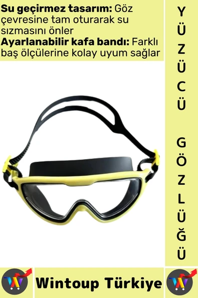 #Gözlük Yetişkin Çocuk Sızdırmaz Buğu Önleyici UV Korumalı Lens Çok Şık Ayarlanabilir Yüzücü Gözlüğü ürün görseli 1