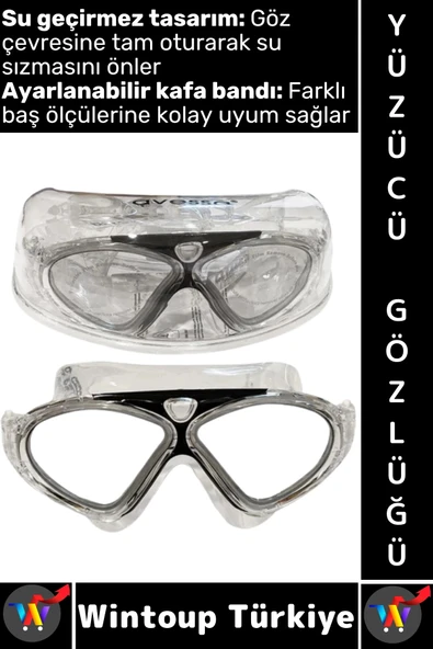 #Gözlük Çocuk Yetişkin Konforlu Su Geçirmez Buğu Önleyici Ayarlanabilir Kayış Şık Yüzücü Gözlüğü ürün görseli 1