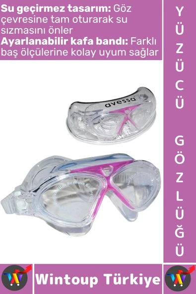 #Gözlük Çocuk Yetişkin Konforlu Su Geçirmez Buğu Önleyici Ayarlanabilir Kayış Şık Yüzücü Gözlüğü ürün görseli 1